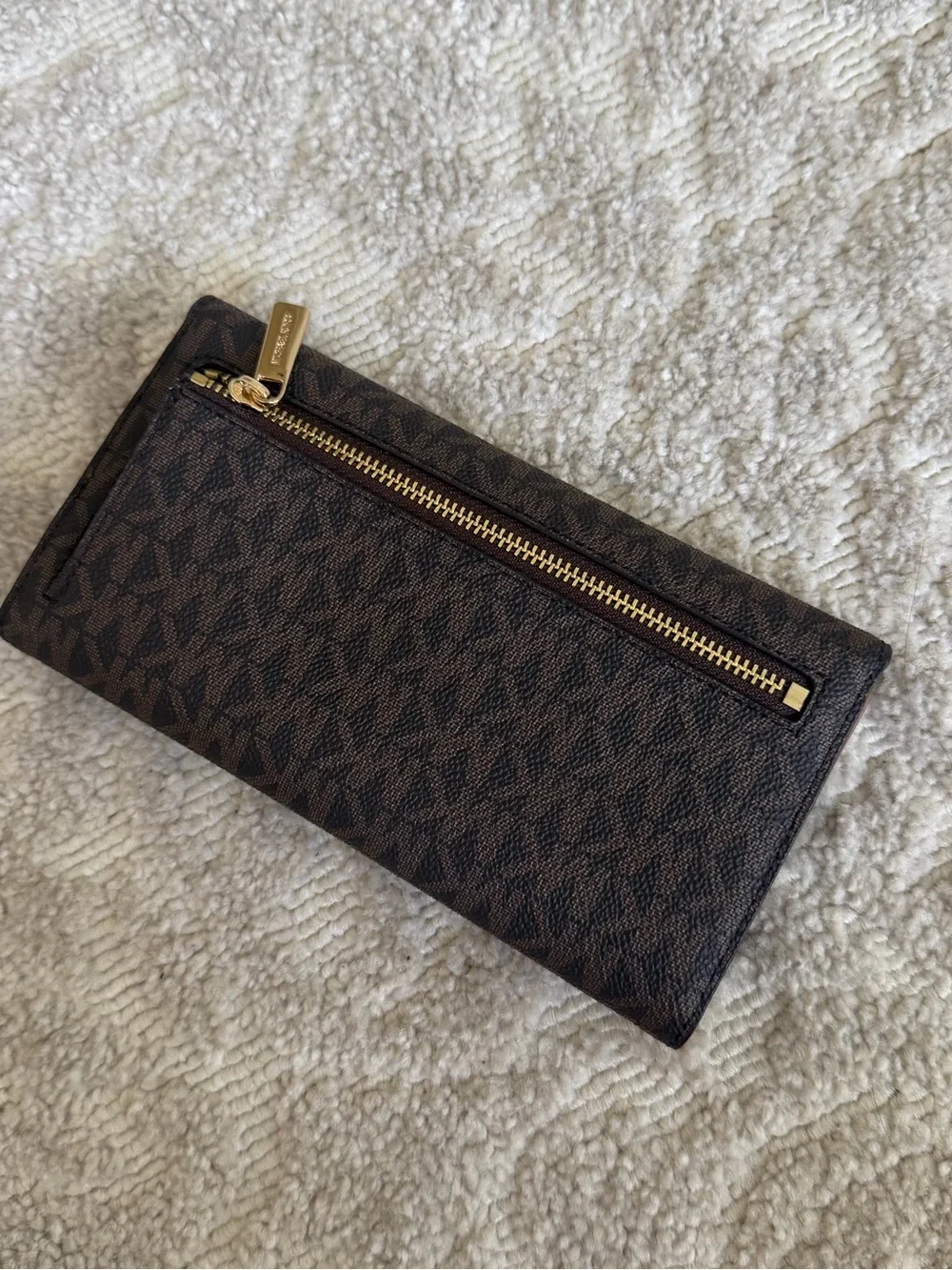 Michael Kors Jet Set Large Logo Trifold Wallet - Brown  BRAND NEW